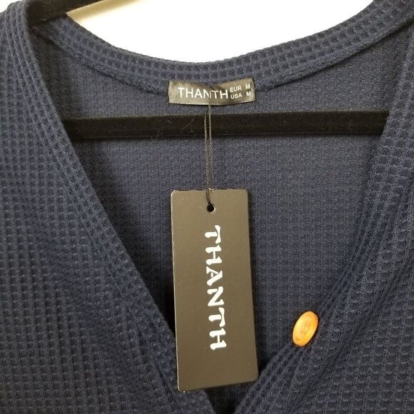 NWT THANTH Button Down Sweater. Blue & White M#026 - Picture 6 of 7